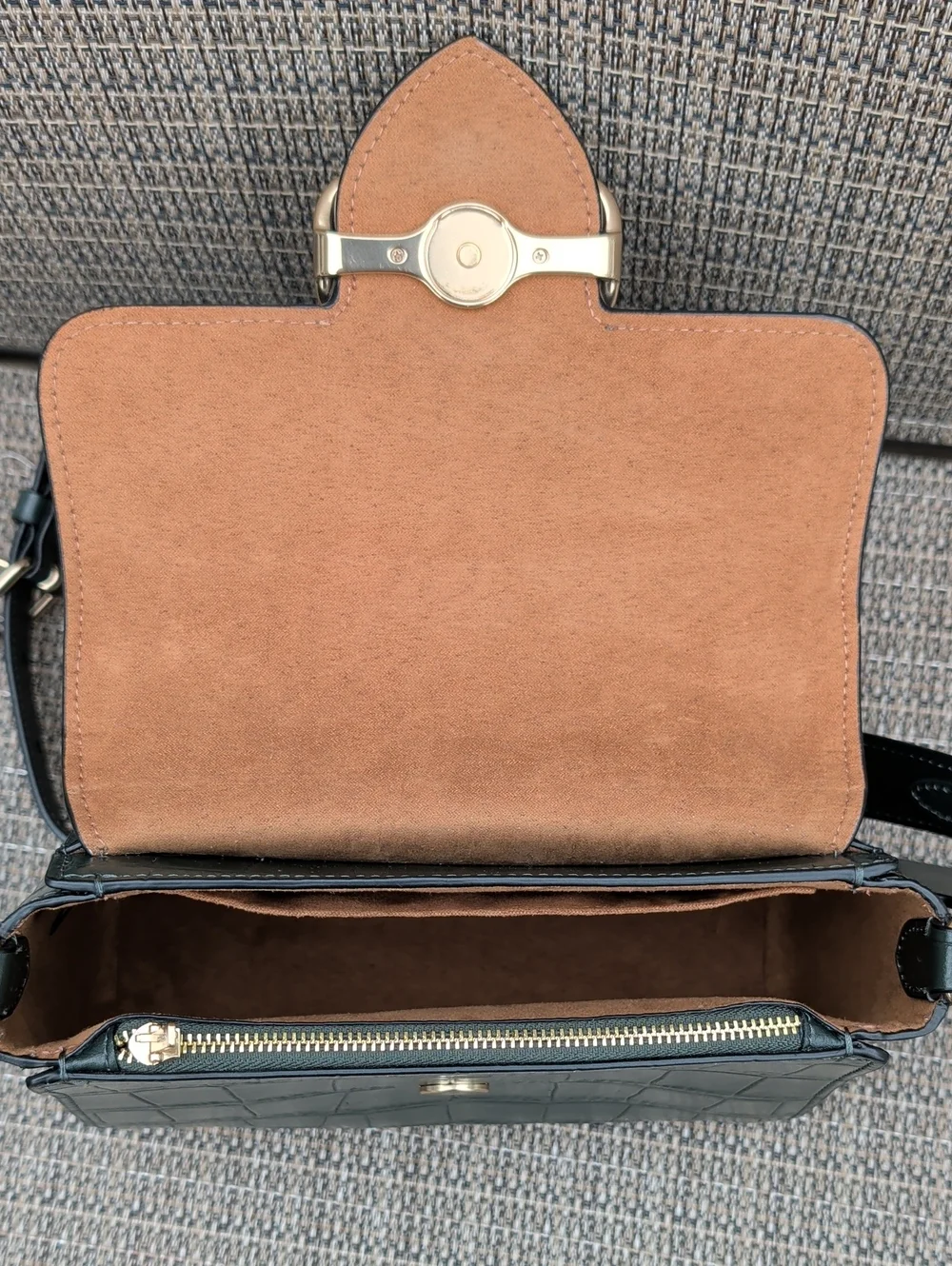 COACH Morgan Croc Embossed Top-Handle Satchel With Crossbody Strap (CN747) EUC